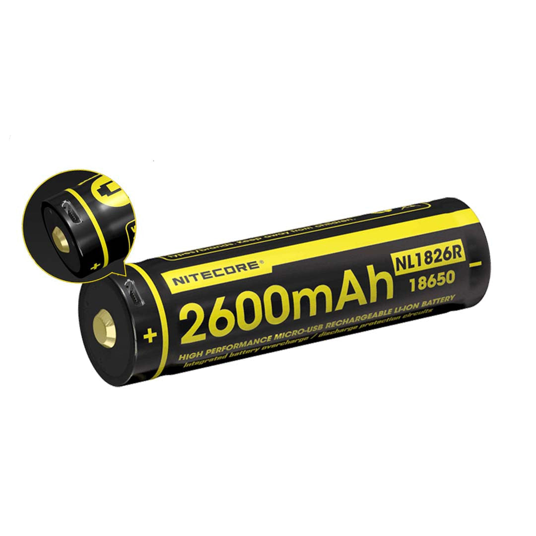 Nitecore NL1826R 2600mAh USB Rechargeable 18650 Li-ion Battery Nitecore NL1826R 2600mAh USB Rechargeable 18650 Li-ion Battery