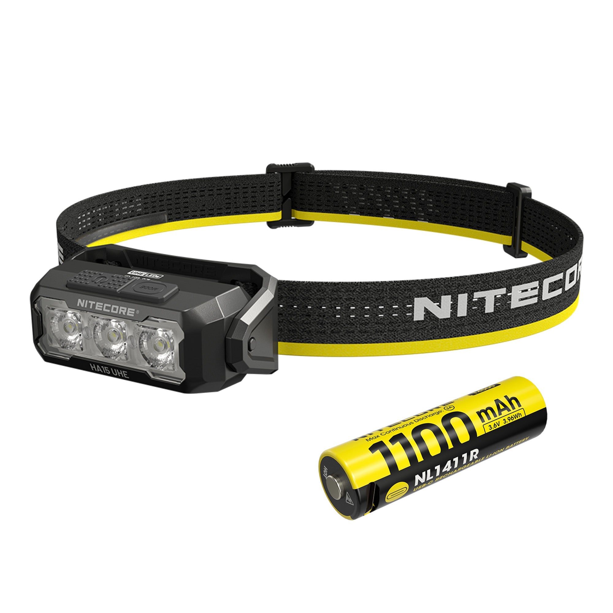 (USED/OPEN-BOX) Nitecore HA15 UHE 1x AA Lightweight Headlamp (with NL1411R battery)