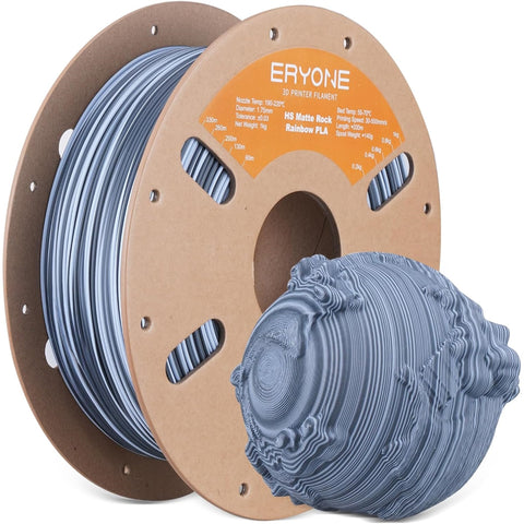 ERYONE Twisted Tri-Color 'Rock Series' High-Speed Matte PLA Filament - 1.75mm±0.03mm, 1kg