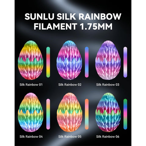 Sunlu Rainbow/Gradient Silk PLA-PLUS Filament 1.75mm 1kg, Dimensional Accuracy +/- 0.02mm