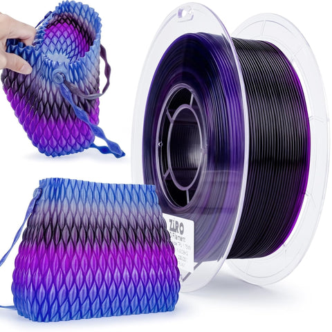Ziro Rainbow/Gradient Flexible TPU Filament, 1.75mm, Dimensional Accuracy +/- 0.03mm