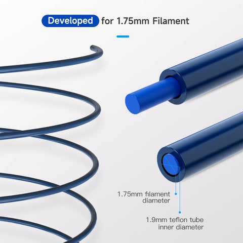Creality Capricorn Low-Friction PTFE Tubing, 4mm OD x 1.9mm ID, Blue