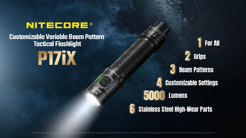 Nitecore P17iX Compact 5000 Lumen Tactical Flashlight with Customizable Controls