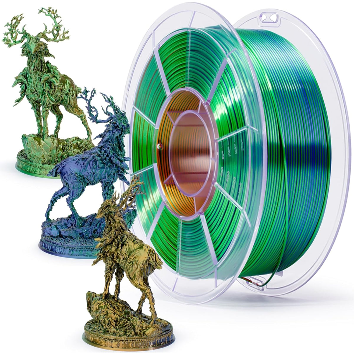 Ziro Tri-color/Co-Extrusion Silk PLA 3D Printer Filament 1.75mm