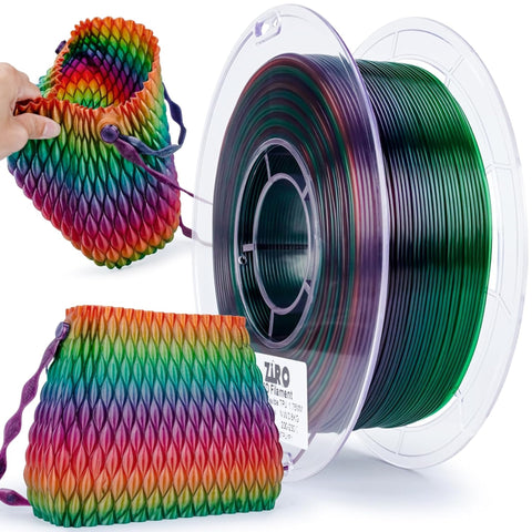 Ziro Rainbow/Gradient Flexible TPU Filament, 1.75mm, Dimensional Accuracy +/- 0.03mm