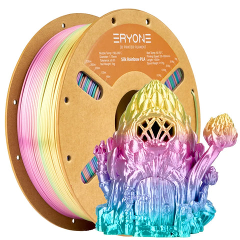 ERYONE Rainbow/Gradient Silk PLA Filament - 1.75mm±0.03mm, 1kg