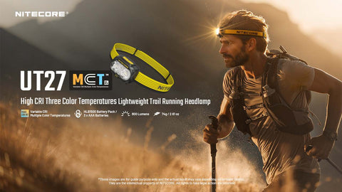 Nitecore UT27 MCT Pro 800 lumen 3 Color Temperatures Running Headlamp, Pro Kit w/ 2 Batteries