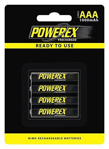 PowerEx PreCharged AAA Batteries 1000mAh/4pk