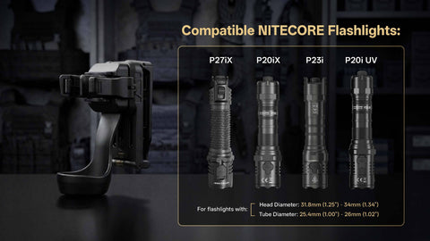Nitecore NTH29 Tactical Flashlight Holder for P27iX, P20iX, P23i, and P20i UV