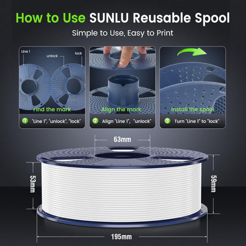 Sunlu PLA Glow-In-The-Dark filament 1.75mm 1KG