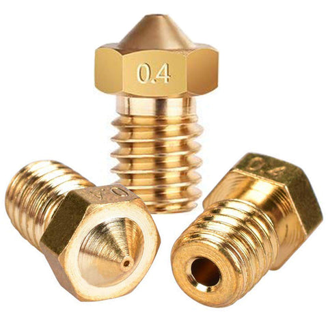 3D Print Accessories - 3D Printer Nozzle, Brass, E3D-V6 0.4mm (5-Pack)