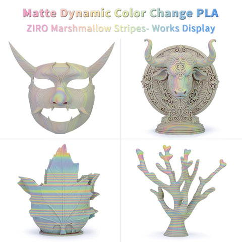 Ziro 3D Multicolor Stripes Matte PLA Filament, 1.75mm