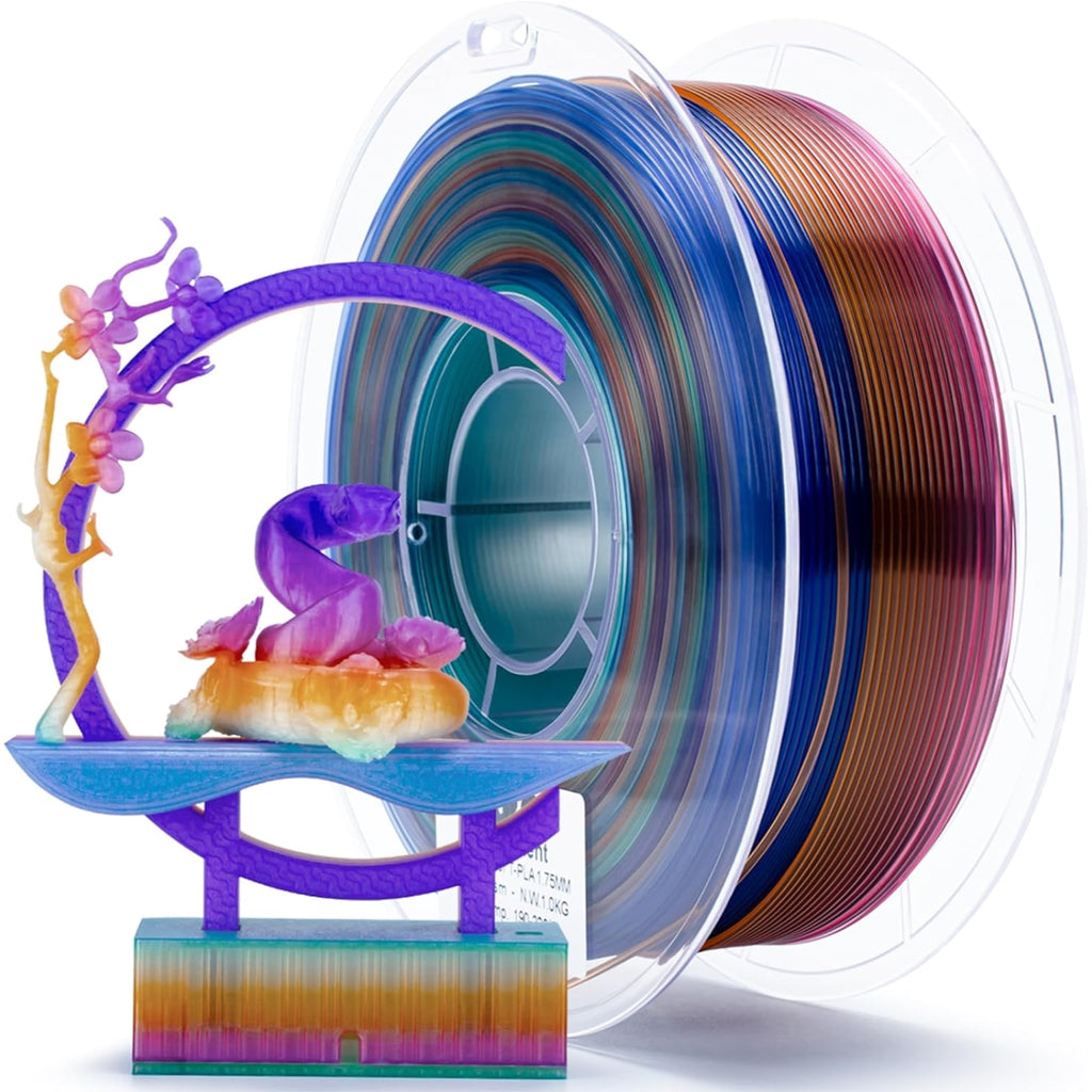 Ziro Rainbow/Gradient Transparent PLA 3D Printer Filament 1.75mm ...