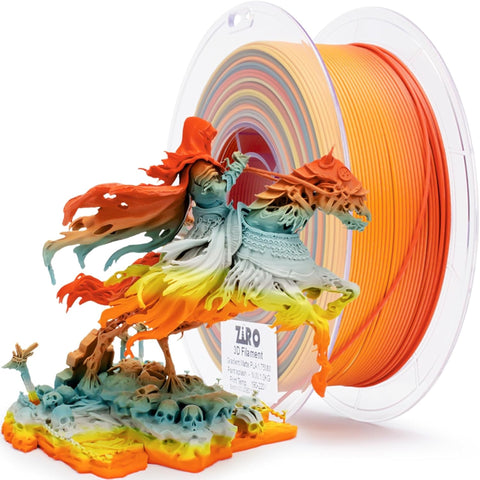 Ziro Rainbow/Gradient Matte PLA 3D Printer Filament 1.75mm