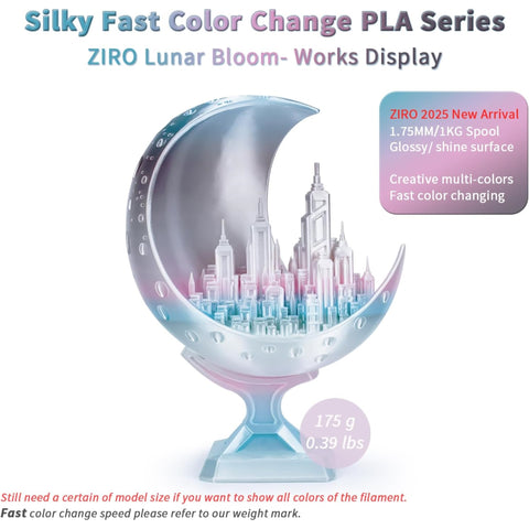 Ziro Rainbow/Gradient Silk PLA 3D Printer Filament 1.75mm