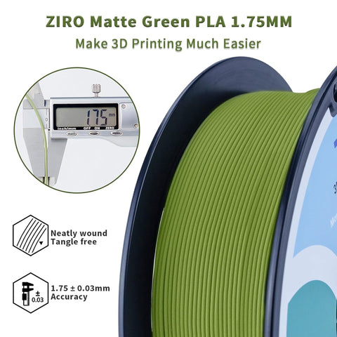 Ziro Matte PLA 1.75mm 3D Printer Filament