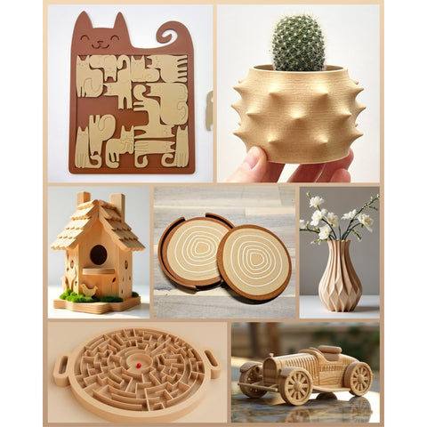 Sunlu Real Wood Fiber PLA Filament, 1.75mm, Dimensional Accuracy +/- 0.03mm