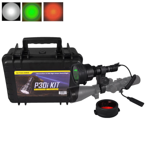 Nitecore P30i Long Throw Flashlight Hunting Kit (2000 Lumens | USB-C Rechargeable)