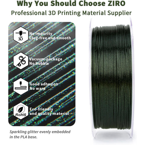 Ziro 3D 'Firefly' Series Ultra-Fine Sparkle/Glitter PLA Filament, 1.75mm