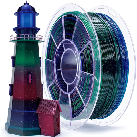 Ziro Rainbow/Gradient 'Twinkling' Glitter-PLA 1.75mm 3D Printer Filament