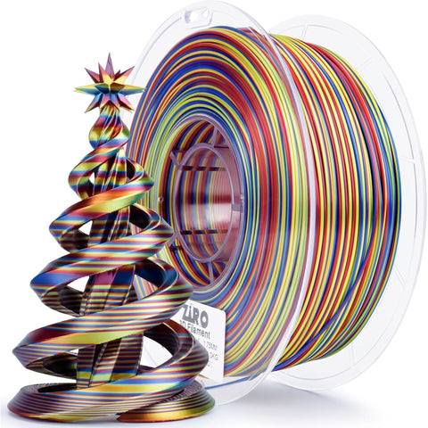 Ziro 3D Multicolor Stripes Silk PLA Filament, 1.75mm