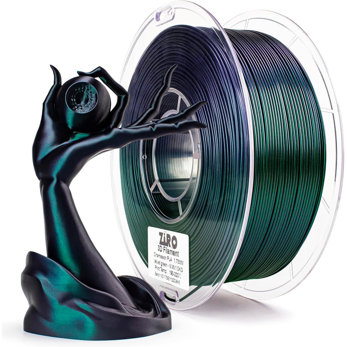 Ziro 3D 'Chameleon' Color-Shifting Glitter PLA Filament, 1.75mm