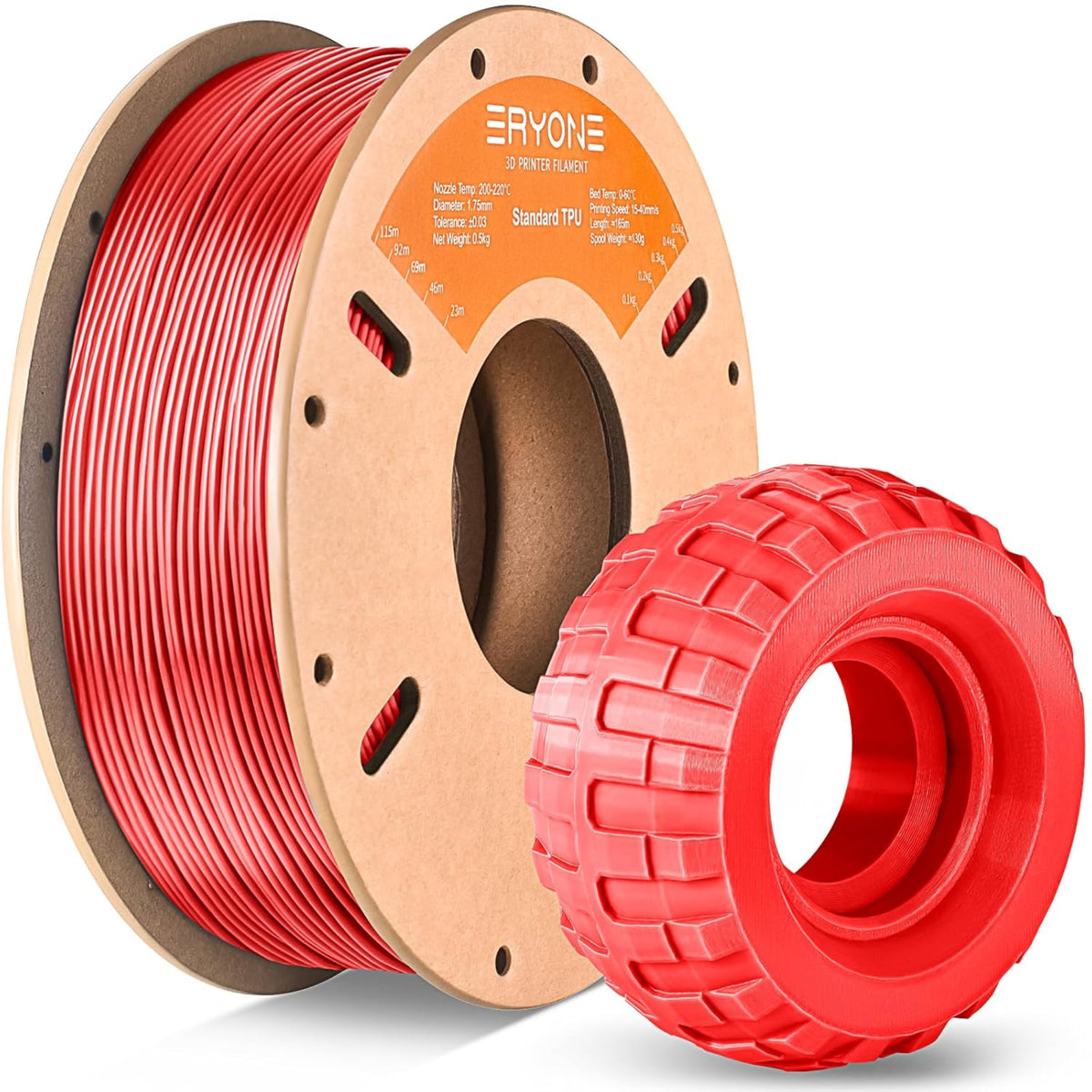 ERYONE Flexible TPU 95A Filament - 1.75mm±0.03mm