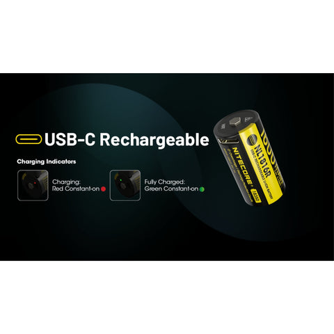 Nitecore NL1816R 1600mAh USB-C Rechargeable Li-Ion 18350 Battery for MT1C Pro