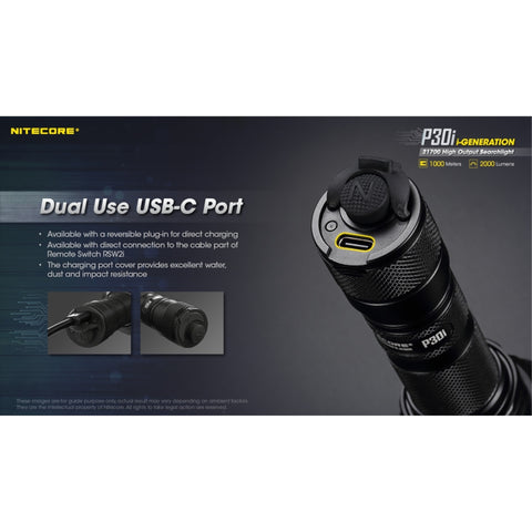 Nitecore P30i Long Throw Flashlight Hunting Kit (2000 Lumens | USB-C Rechargeable)