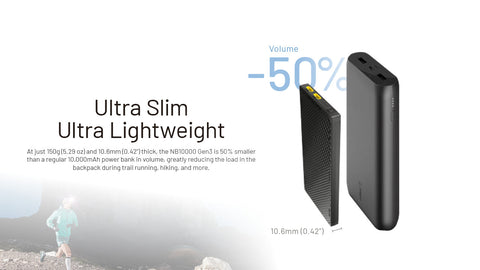 (USED/OPEN-BOX) Nitecore NB10000 Gen 3 Ultra-Slim USB-C Power Bank