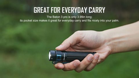 Olight Baton 3 Pro 1500 Lumen Cool White Rechargeable EDC Flashlight