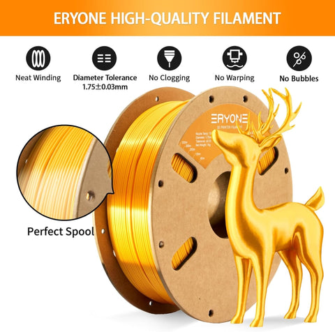 ERYONE Ultra Silk PLA Filament - 1.75mm±0.03mm
