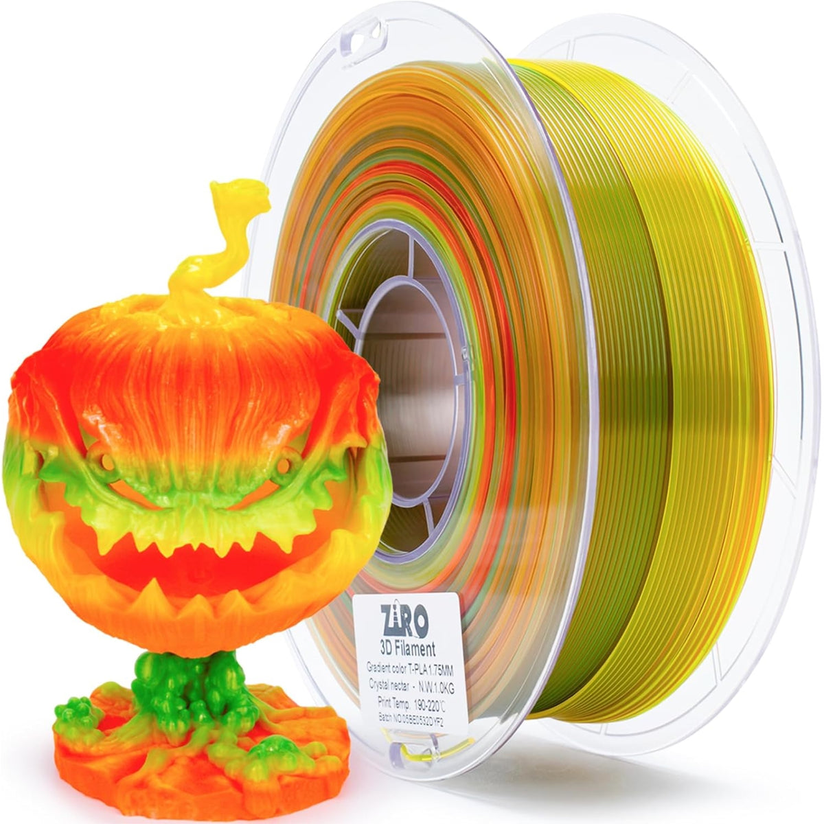 Ziro Rainbow/Gradient Transparent PLA 3D Printer Filament 1.75mm