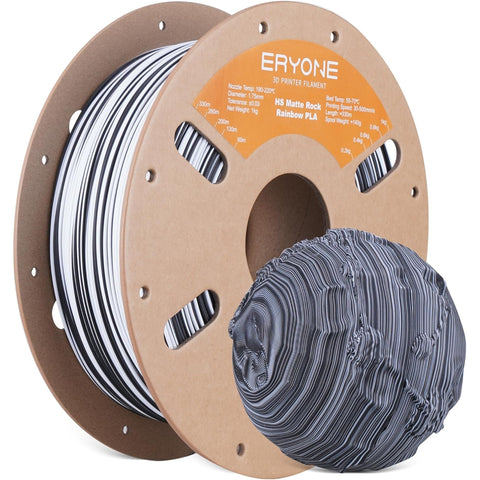 ERYONE Twisted Tri-Color 'Rock Series' High-Speed Matte PLA Filament - 1.75mm±0.03mm, 1kg