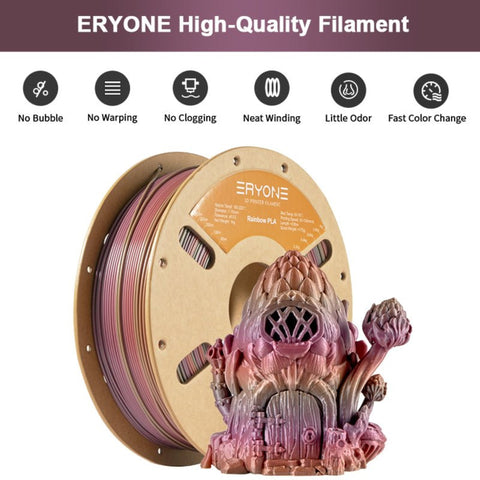 ERYONE Rainbow/Gradient PLA Filament - 1.75mm±0.03mm, 1kg