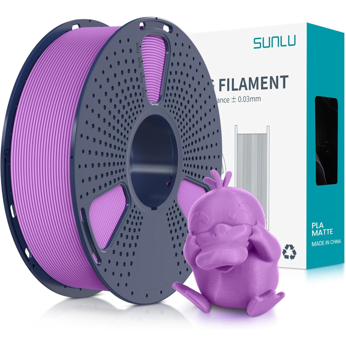Sunlu Matte PLA 3D Printer Filament, 1.75mm