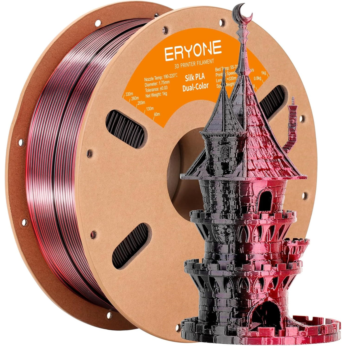 ERYONE Dual/Tri-Color Silk PLA Filament - 1.75mm±0.03mm