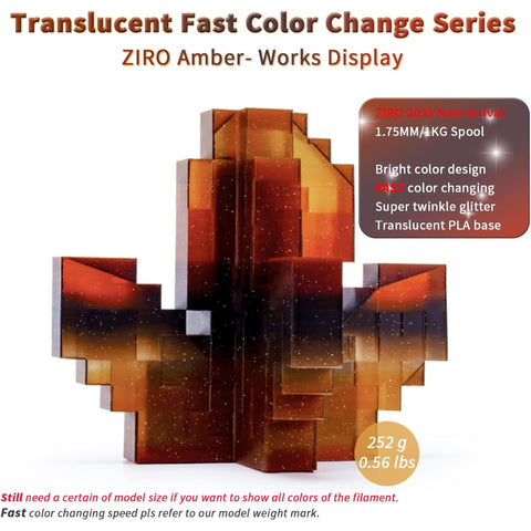 Ziro Rainbow/Gradient 'Twinkling' Glitter-PLA 1.75mm 3D Printer Filament