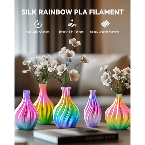 Sunlu Rainbow/Gradient Silk PLA-PLUS Filament 1.75mm 1kg, Dimensional Accuracy +/- 0.02mm