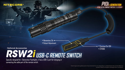 (USED/OPEN-BOX) Nitecore RSW2i Remote Pressure Switch for P10i, P20i, P30i, P20iX, P10iX