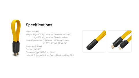 Nitecore NLink10 PD QC Fast Charging USB-C Cable with Gold-Plated Magnetic Connectors