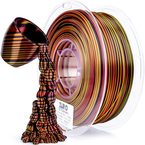 Ziro 3D Multicolor Stripes Silk PLA Filament, 1.75mm