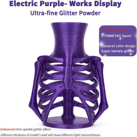 Ziro 3D 'Iridescent' Series Sparkle/Glitter PLA Filament, 1.75mm