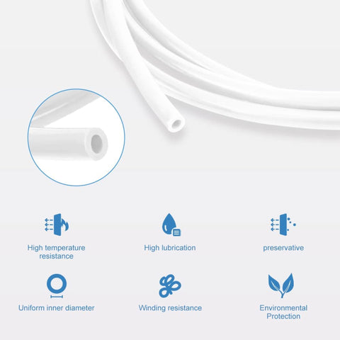 Creality PTFE Tubing, 4mm OD x 2mm ID x 1m Length, White