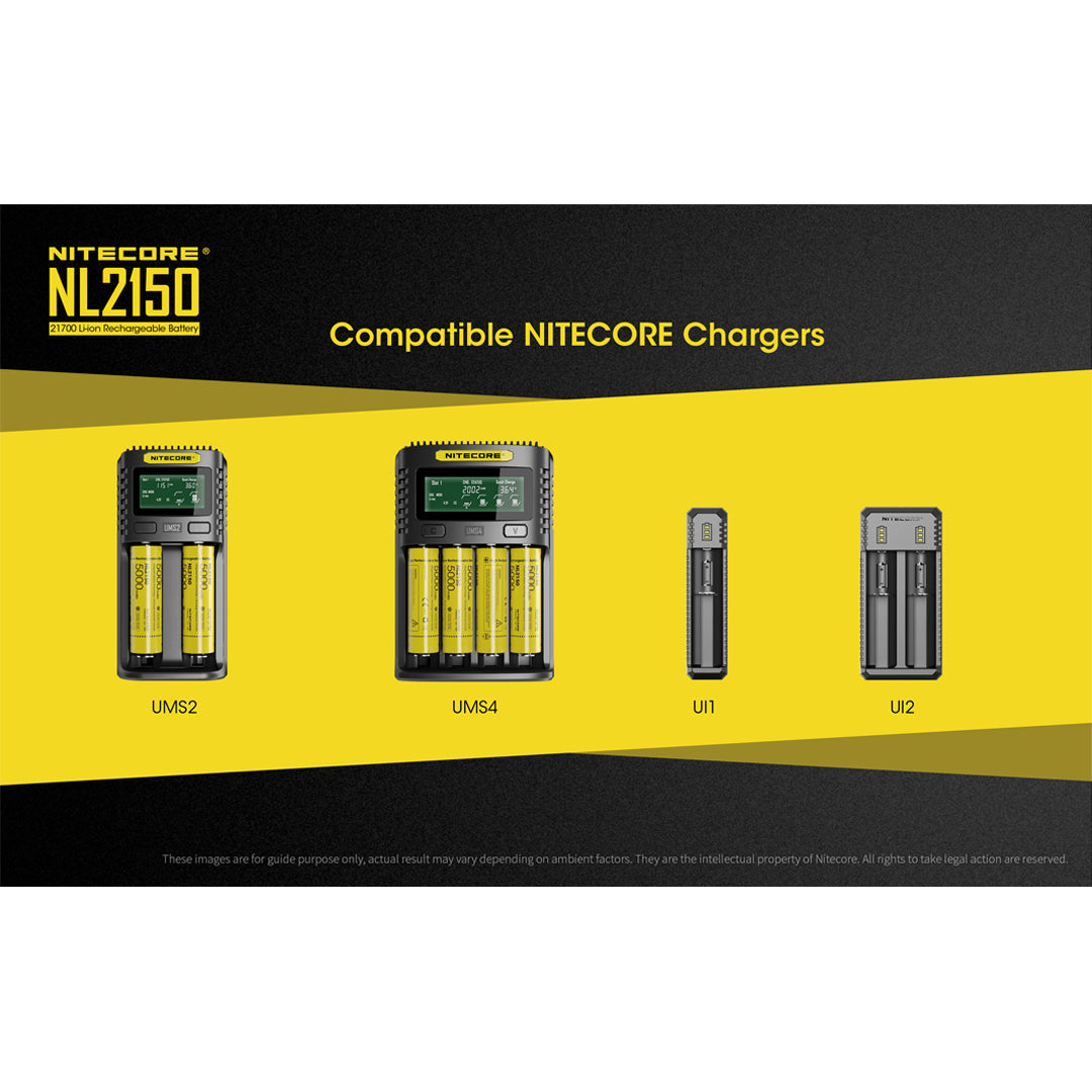 Batteries & Chargers - (2-Pack) Nitecore NL2150 5000mAh Rechargeable 21700 Batteries