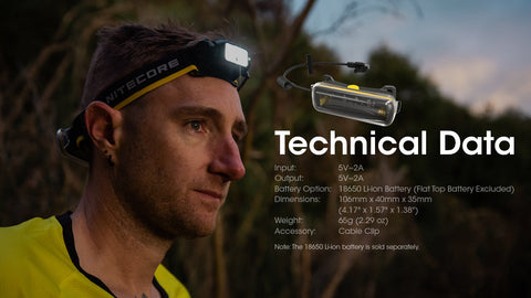 Batteries & Chargers - Nitecore Extension Battery Case W/ USB Power Bank Function (for NU40/NU43/NU50 Headlamps)