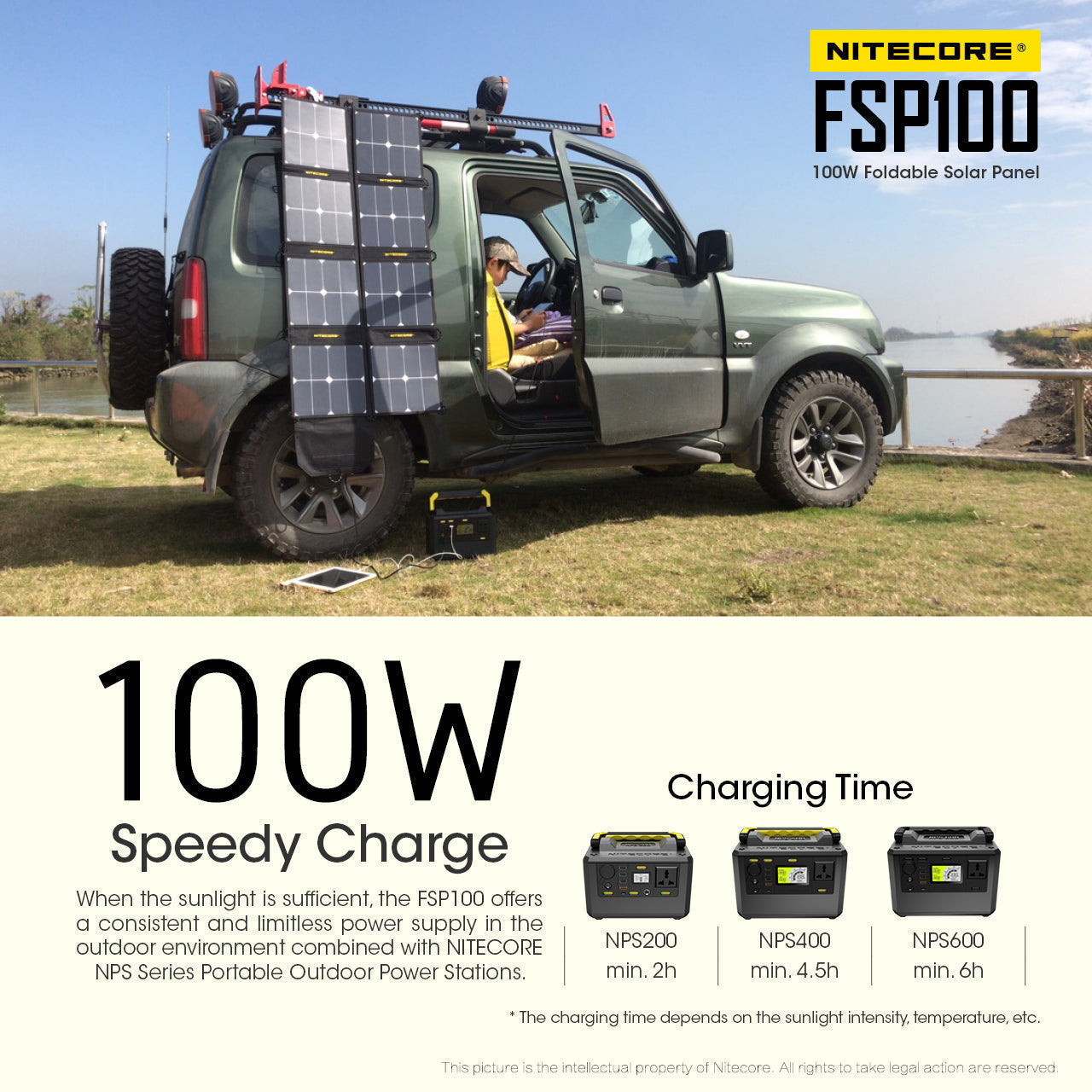 Batteries & Chargers - Nitecore FSP100 Foldable 100W Solar Panel