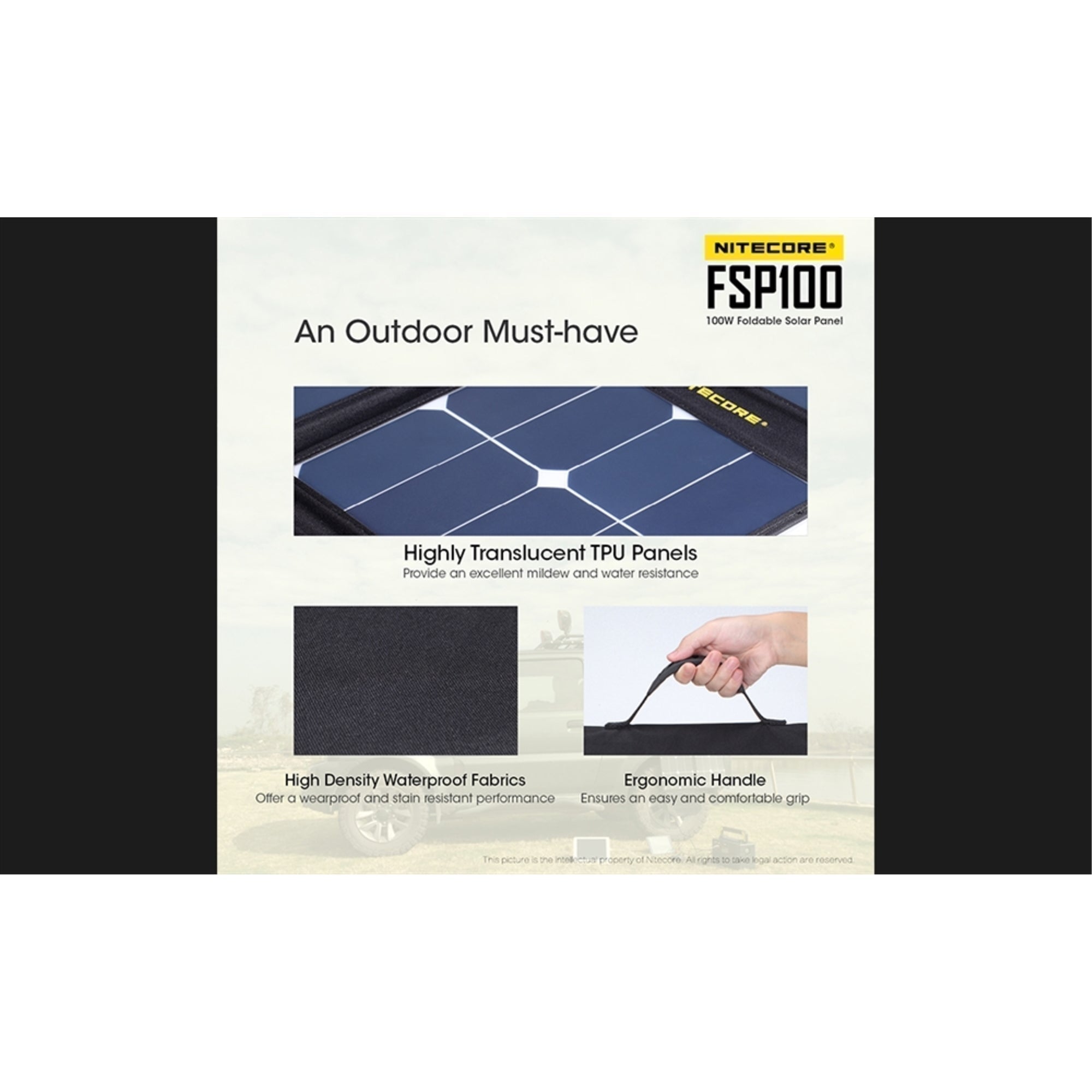 Batteries & Chargers - Nitecore FSP100 Foldable 100W Solar Panel