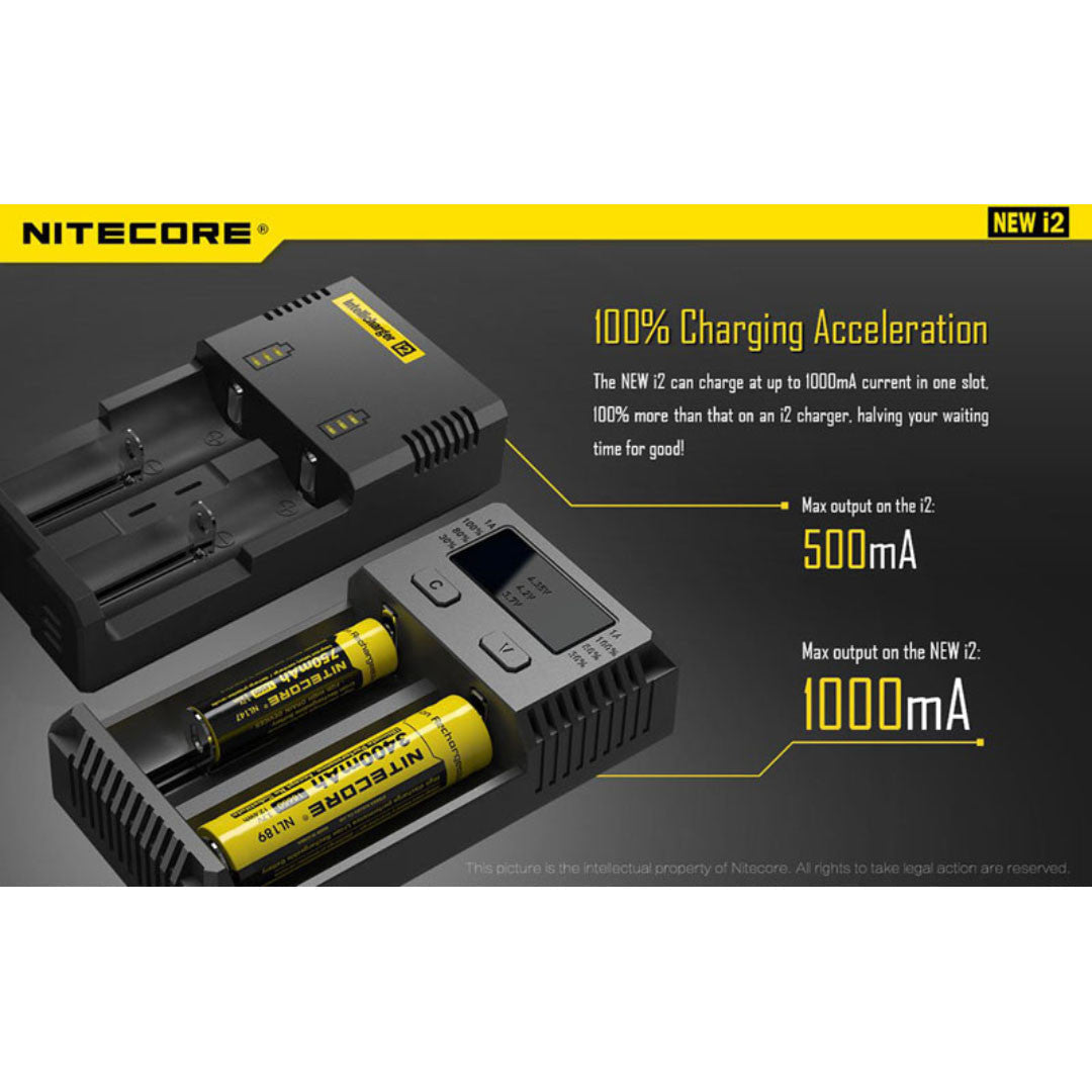 Batteries & Chargers - Nitecore I2 Intellicharger 2-Slot Universal Battery Charger (NiCD/NiMH/Li-Ion)