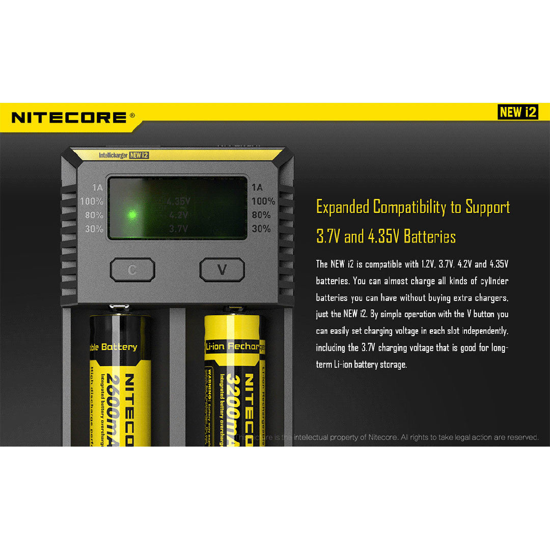 Batteries & Chargers - Nitecore I2 Intellicharger 2-Slot Universal Battery Charger (NiCD/NiMH/Li-Ion)